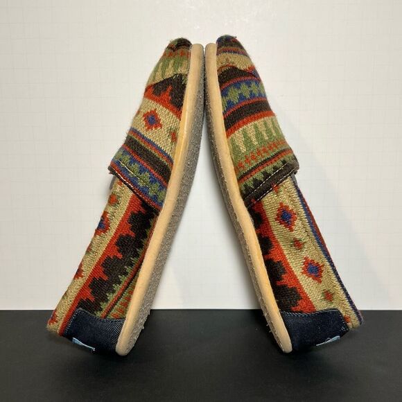 Womens TOMS Aztec Tribal Print Slip On Loafers / Size 8 - Picture 5 of 7